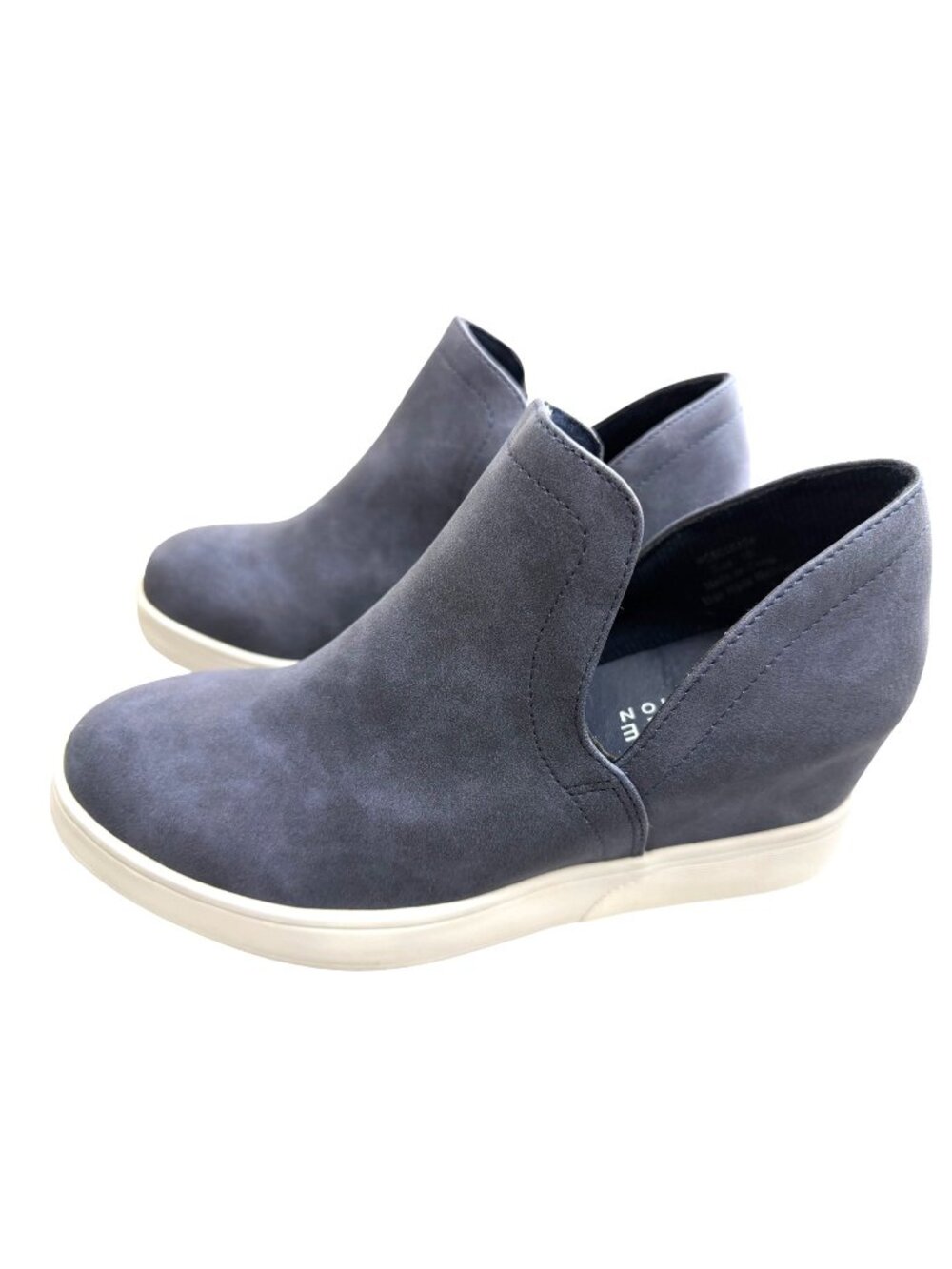 Journee Collection Women's Navy Wedge Slip-On Ankle Booties Size 10 NWB